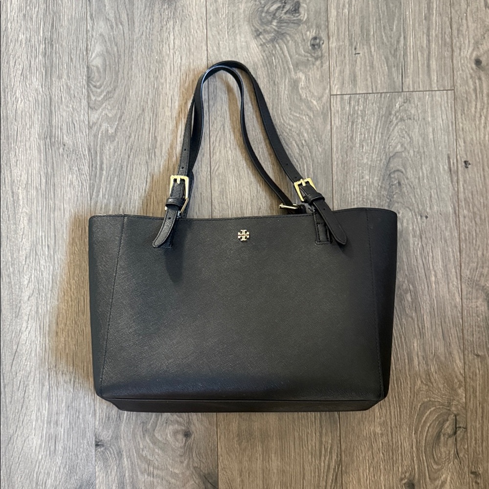 Tory Burch Black Tote with Gold Accents